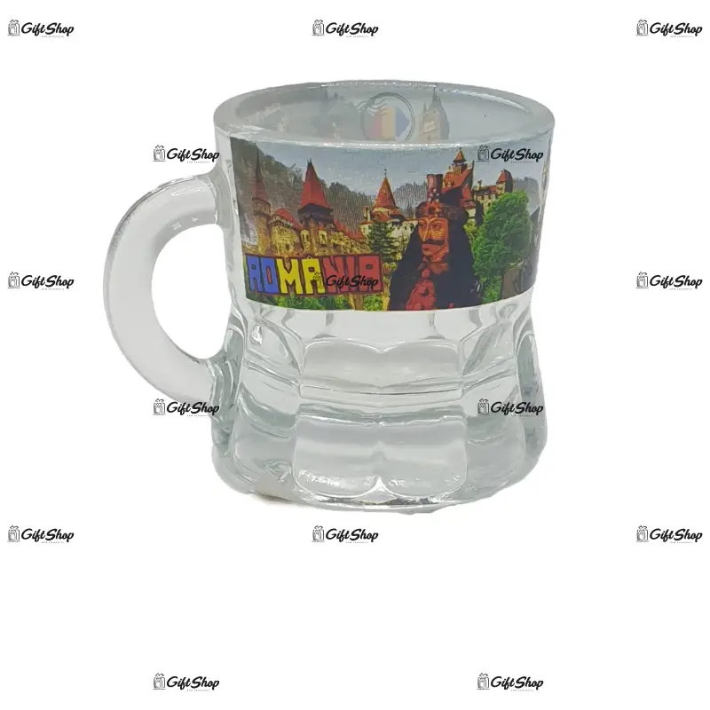 Pahar pentru lichior/snaps realizat din sticla, design romania